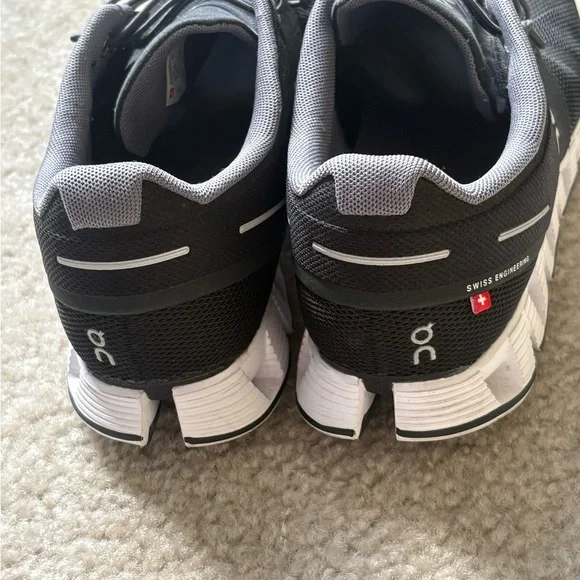 On Running Women's Black and White Cloud Sneakers - Picture 3 of 8